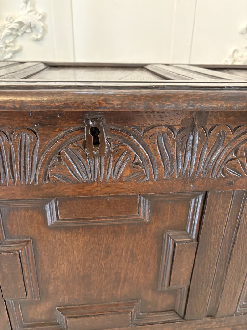 Antique 17th Century Quality Oak Mule Chest - Image 15